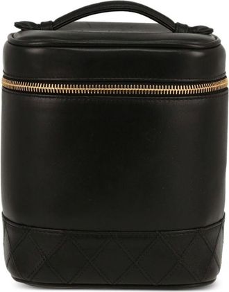 Chanel 2005 diamond-quilted vanity handbag - women - Leather - One Size - Black