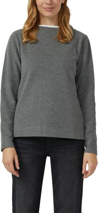 s.Oliver Sweatshirt S.OLIVER, Damen, Gr. 36, grau melange, Web, Obermaterial: 50% Baumwolle, 50% Polyester, unifarben, normal h&uuml;ftbedeckend, Rundhals, Sweatshi