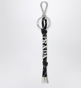 Prada Speedrock key holder in black ribbon