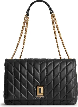 Karl Lagerfeld Lafayette Shoulder Bag in Black/gold at Nordstrom