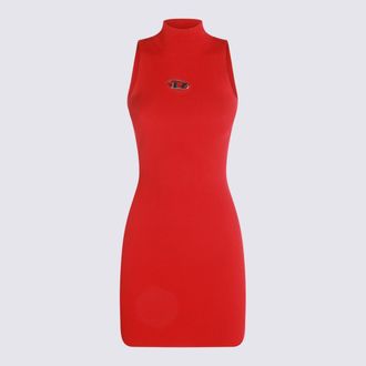 Diesel Red Viscose Mini Dress