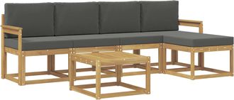 vidaXL Conjunto De Sof&aacute;s De Exterior 6 Uds. Blanco Y Antracita Vidaxl