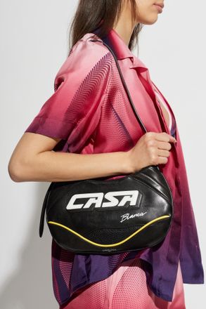 Casablanca Slim Biker Shoulder Bag, Womens, Black