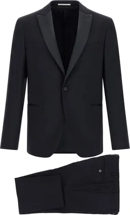 Pal Zileri Black Wool Two-Piece Mens Suit
