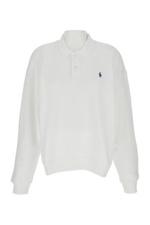 Polo Ralph Lauren White Relaxed Fit Polo Sweater