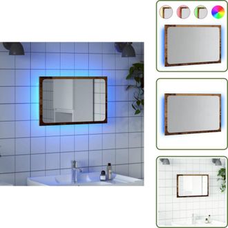 vidaXL The Living Store Specchio da Bagno con Luci LED Legno Antico 60x8,5x38 cm - Specchio da bagno in vetro