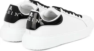 Philipp Plein Mens Big Bang Runner Sneaker White Leather Rubber Sole