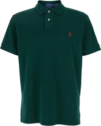 Polo Ralph Lauren Groene polo shirt met pony detail - Heren - Polos - Groen - M - Katoen - Tops