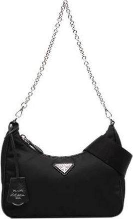 Prada Pre-owned Re-Edition 2005 Satchel - Dames - Vintage Schoudertas - Zwart - ONE Size - Nylon - Vintage