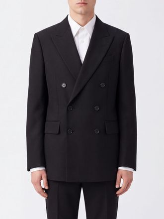 Dries Van Noten Blazer doppiopetto in pura lana con rever a lancia