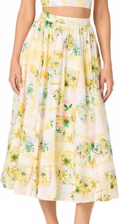 Astr Kaleigh Midi Skirt In Floral