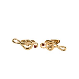 Dolce & Gabbana Gouden Muzieknoot Messing Manchetknopen - Heren - Manchetknopen - Geel - ONE Size - Accessoires
