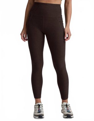 Beyond Yoga Spacedye Out Of Pocket High Waisted Midi Legging In Dark Chocolate
