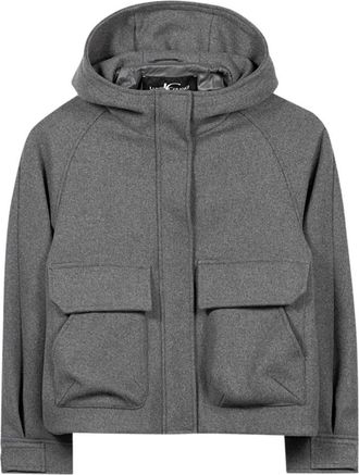 Luisa Cerano Outdoorjas van wolmix - Dames - Winterjassen - Grijs - L - Wol - Jassen