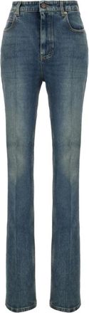 Balenciaga High Waist Slim Jeans - Dames - Regular Fit Jeans - Blauw - W28 - Katoen - Jeans
