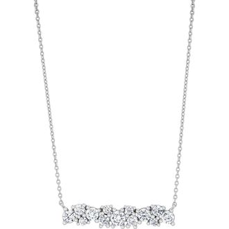 Crislu Brilliant Cubic Zirconia Bar Pendant Necklace in Pure Platinum /Clear Stone at Nordstrom, Size 16 In