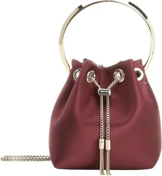 Jimmy Choo London Tassen, Dames, Rood, ONE Size, Satijn, Bon Bon Satin Bag