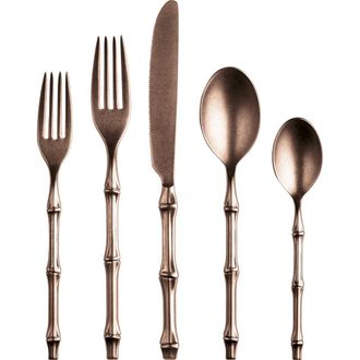 Mepra Bali Flatware Set - 20 Pieces in Pewter Bronze at Nordstrom