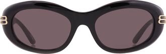 Balenciaga Grey Oval Ladies Sunglasses BB0431S 001 57