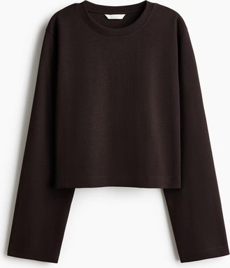 H&M Kurzshirt aus Interlockjersey - Brown