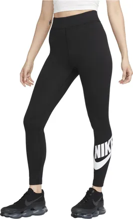 Nike (WMNS) Nike Sportswear Classics High-Waisted Graphic Leggings Asia Sizing Black White DV7792-010