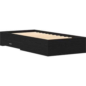 vidaXL Estructura De Cama Con Cajones Roble Negro 100 X 200 Cm Vidaxl