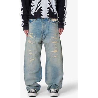 mnml Distressed Ultra Baggy Jeans in Blue at Nordstrom, Size 38