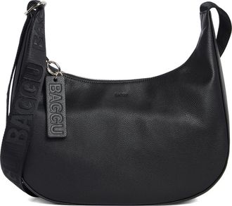 Baggu Medium Recycled Leather Crescent Shoulder Bag in Black at Nordstrom Rack