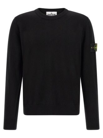 Stone Island Virgin Wool Crew Neck Sweater - Black