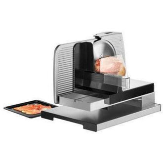 Unold 78826 Rebanadora El&eacute;ctrico 100 W Negro, Plata Aluminio, Acero Inoxidable, Acero