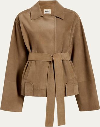 Khaite Alder Belted Suede Jacket