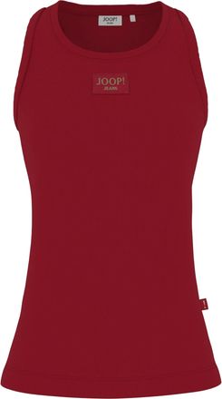 Joop Tanktop JOOP JEANS Tana, Damen, Gr. XL, dunkelrot, Jersey, Obermaterial: 94% Baumwolle, 6% Elasthan, regular fit normal, tiefer Rundhals, Tops Tanktop