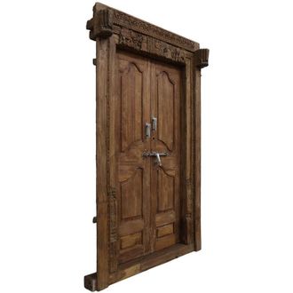 Wanderlust Deco Puerta De Madera Marron 147x23x226h Cm
