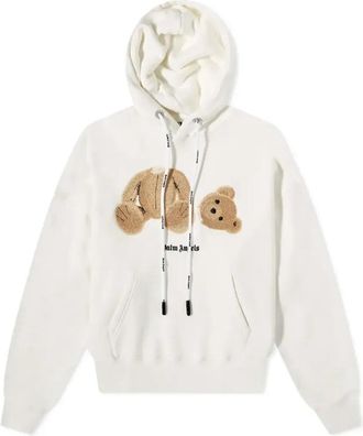 Palm Angels Kill The Bear Popover Hoodie Off White Brown PMBB058C99FLE0010360