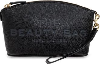 Marc Jacobs Leren Cosmetische Tas - Dames - Toilettassen - Zwart - ONE Size - Leer - Tassen