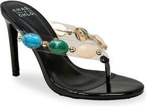 Chase + Chloe by Intouch Footwear Beaded Strap Sandal in Black Patent at Nordstrom Rack, Size 6.5