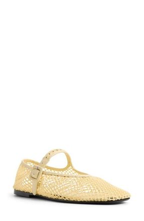 Aldo Alissie Mesh Ballet Flat in Light Yellow at Nordstrom, Size 6.5