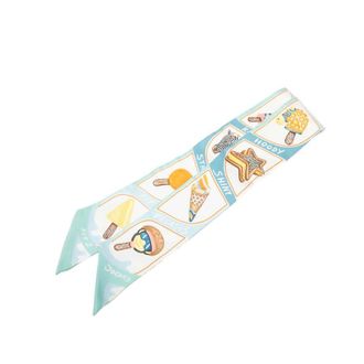 Herm&egrave;s Pre-owned Hermes Funny Ice Cream Silk Twilly Scarf Ladies 2FVBJ4HVG2H01ZG1