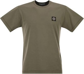 Stone Island T-shirt con logo patch - - Tops - Uomo - Verde - M