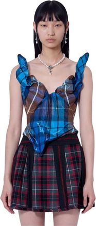 Vivienne Westwood On Point Corset - Dames - Tops zonder mouwen - Blauw - S - Leer - Tops