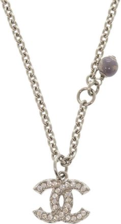 Chanel Artificial ivory Metal Rhinestone Necklace (Pre-Owned)