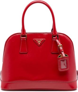 Prada Borsa a tracolla Vernice Open Promenade media in pelle Saffiano 2010-2025 - Rosso