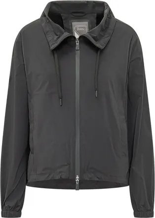 Herno Black Solid Shirt Collar Jacket