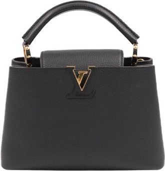 Louis Vuitton Black Taurillon Capucines PM