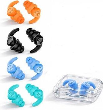 OEM Tapones Para Los O&iacute;dos Para Adultos: 4 Pares De Tapones De Silicona Reutilizables E Impermeables Para Nadar, Ducharse, Surfear Y Bucear