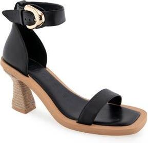 Aerosoles Calico Ankle Strap Sandal in Black Leather at Nordstrom Rack, Size 9