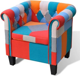 vidaXL Vidaxl - Sillón con diseño de retales de tela Patchwork