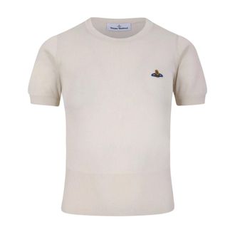 Vivienne Westwood Round-neck Knitwear, female, Beige, Size: XS Bea Cotton T-Shirt