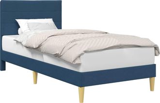vidaXL Estructura De Cama Con Cabecera Azul 100 X 200 Cm Tela Vidaxl