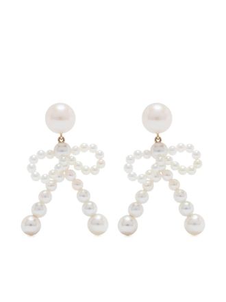 Sophie Bille Brahe Orecchini Bow in oro giallo 14kt con perle dacqua dolce - Toni neutri